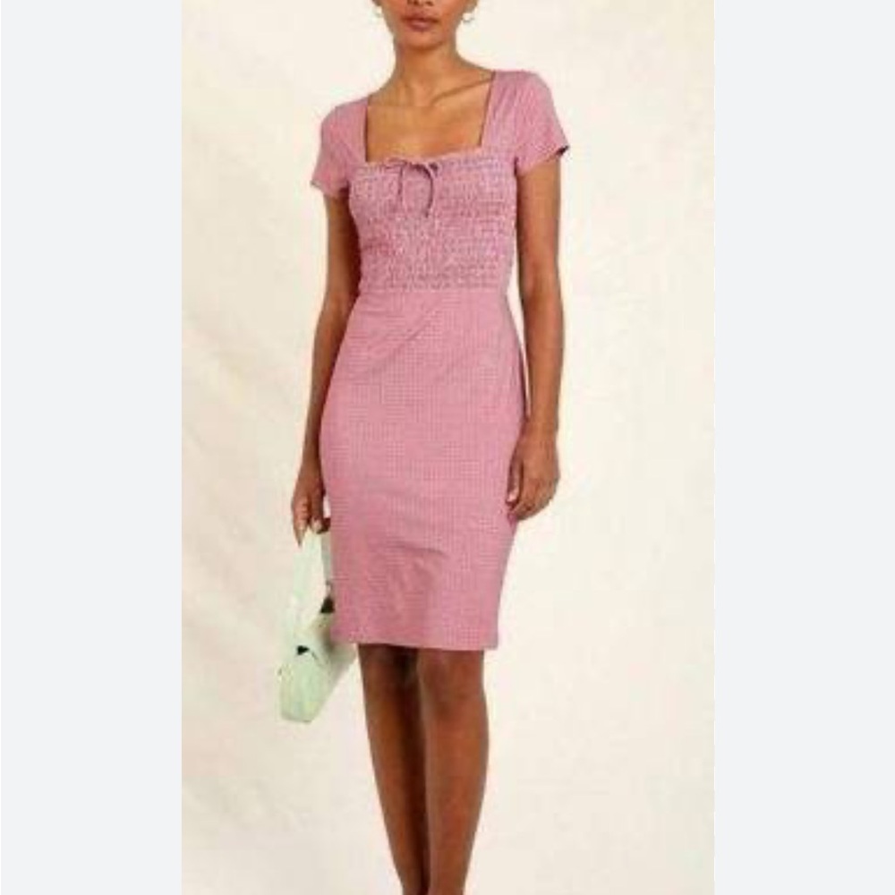 Rouje pink ginham dress